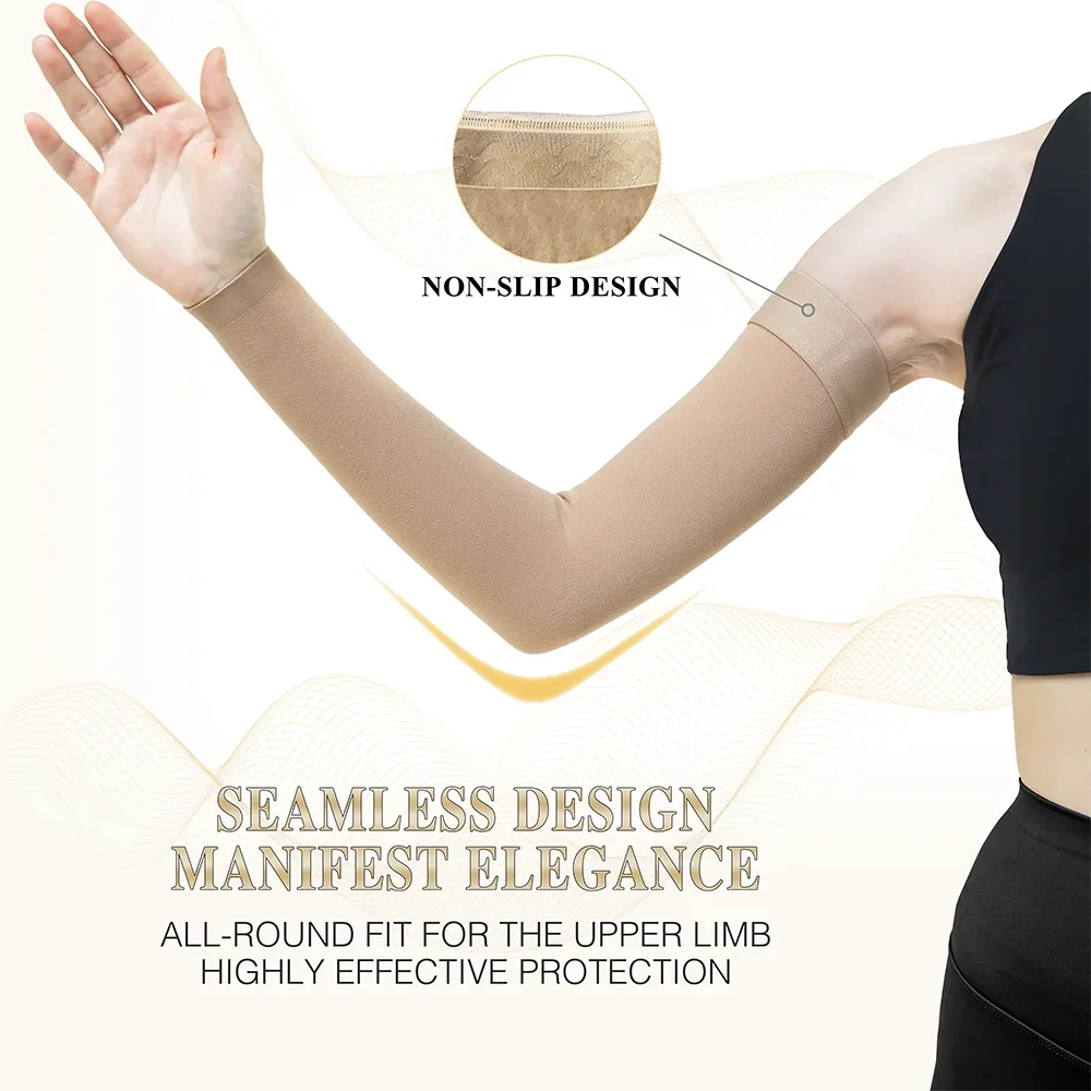 Compression Gear Accessories: 1PC Elastic, Anti-Swelling, Compression Arm Sleeves for Pain Relief 20-30mmHg / Rungear