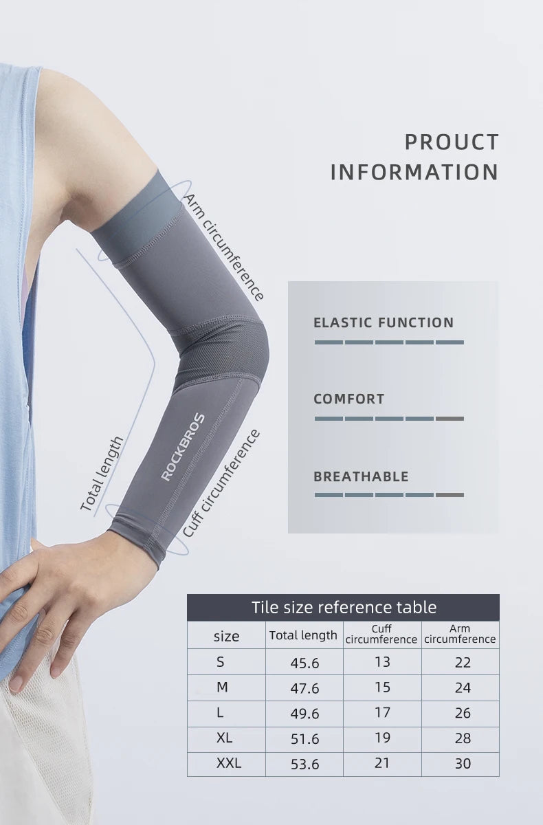 Compression Apparel Gear: ROCKBROS Breathable, Quick-Dry UV Protection Ice Fabric Sports Arm Sleeves / Rungear