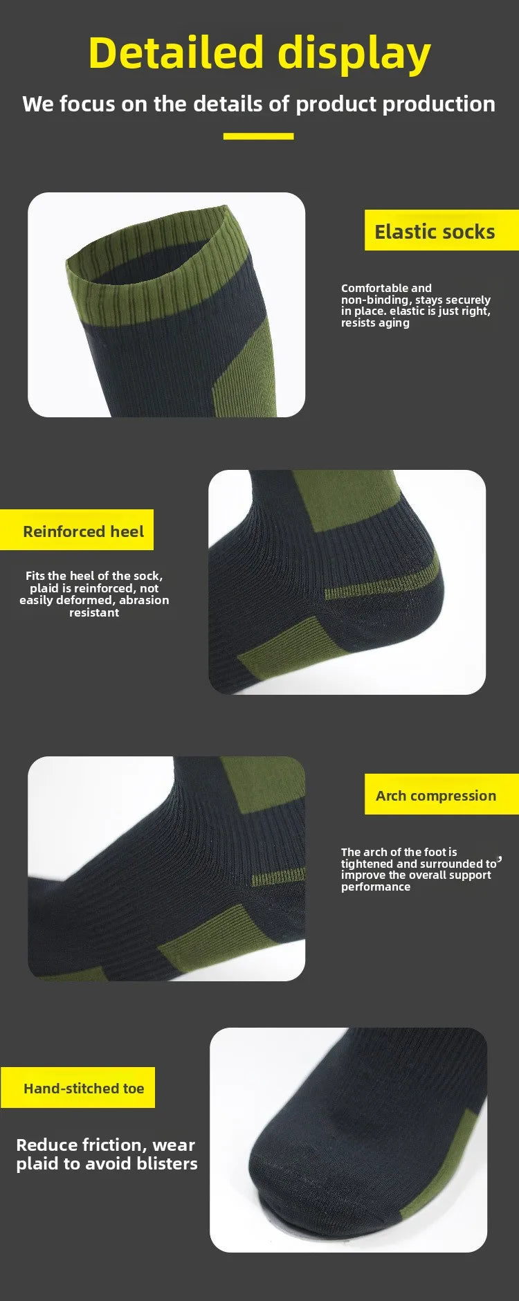 Men's Socks Accessories: Men's Waterproof, Breathable, Anti-Slip, Knee-High Hiking Socks  for All Sports, Hiking, Running / Rungear