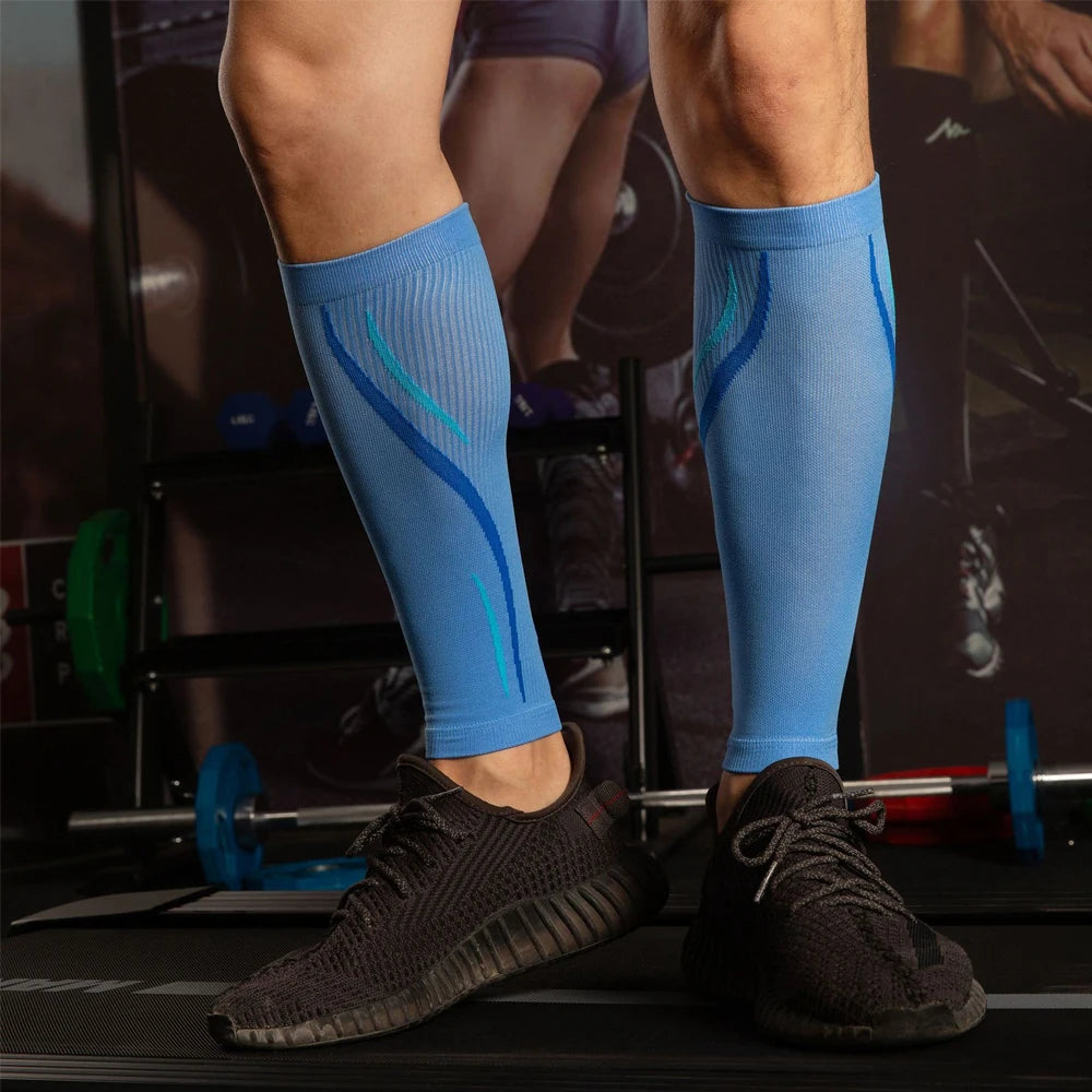 Running Compression Gear: 1Pair Calf Compression Sleeves for Men & Women (20-30mmhg) for Running, Cycling, Shin Splints Support / Rungear