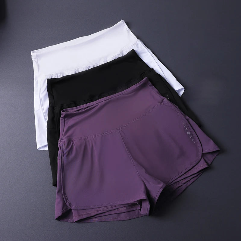 Women's Quick Dry Shorts: Lightweight, Breathable, Split Side 2 in 1 Fitness Shorts with Pockets / Rungear
