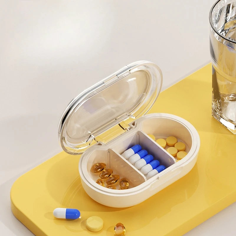 Portable Travel Size Moisture-Proof Medicine Box with Three Compartment Storage