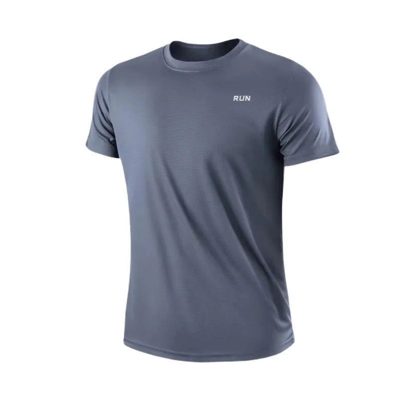 Men's Moisture Wicking Lightweight Quick Dry Round Neck Short Sleeve Gym Running Exercise Sports T-Shirt