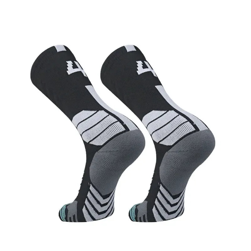 Running Compression Gear: Unisex, High Quality, Towel Bottom, Compression Sports Socks With Number Print / Rungear