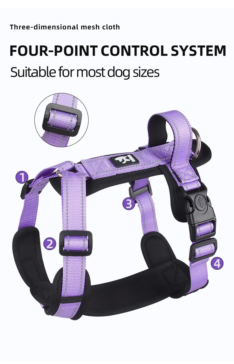 Reflective Nylon Anti-Escape Dog Harness Vest With Handle For Small Medium Dogs Pet Supplies