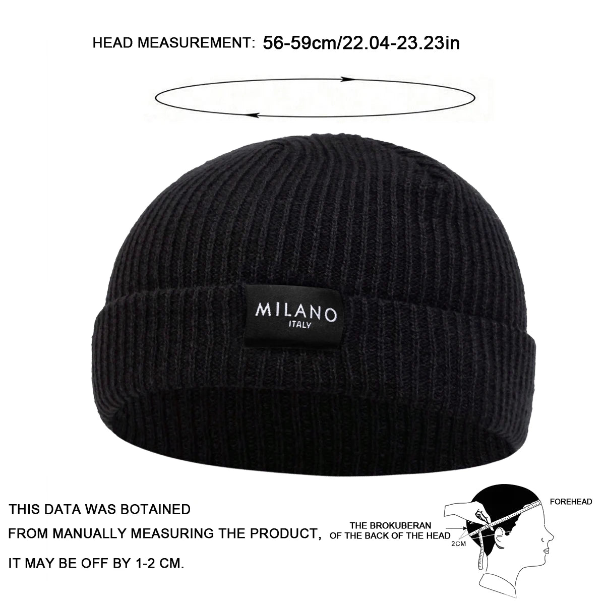 Winter Hat Accessories: Unisex MILANO Letter Label Beanies Winter Beanie Hat / Rungear
