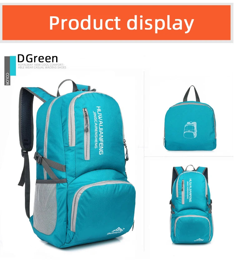 Trail Gear Accessories: 28L Packable, Foldable, Ultra Light, Outdoor Hiking Backpack / Rungear