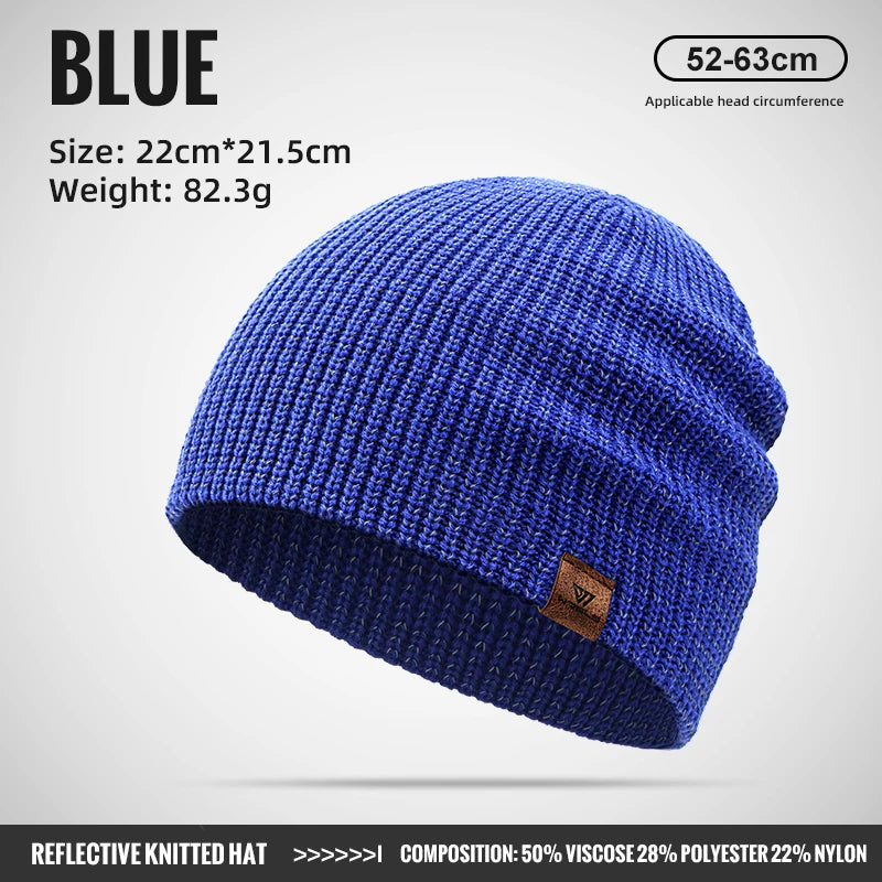 Winter Hat Apparel: WRELS Unisex, Reflective, Windproof, Winter Knitted Ear Protection Beanie / Rungear