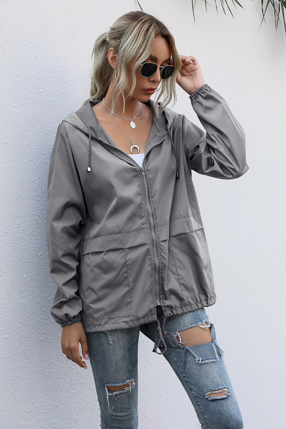 Women's Jackets Apparel: Ultralight, Waterproof, Windproof, Slim Hooded Windbreaker Jacket / Rungear