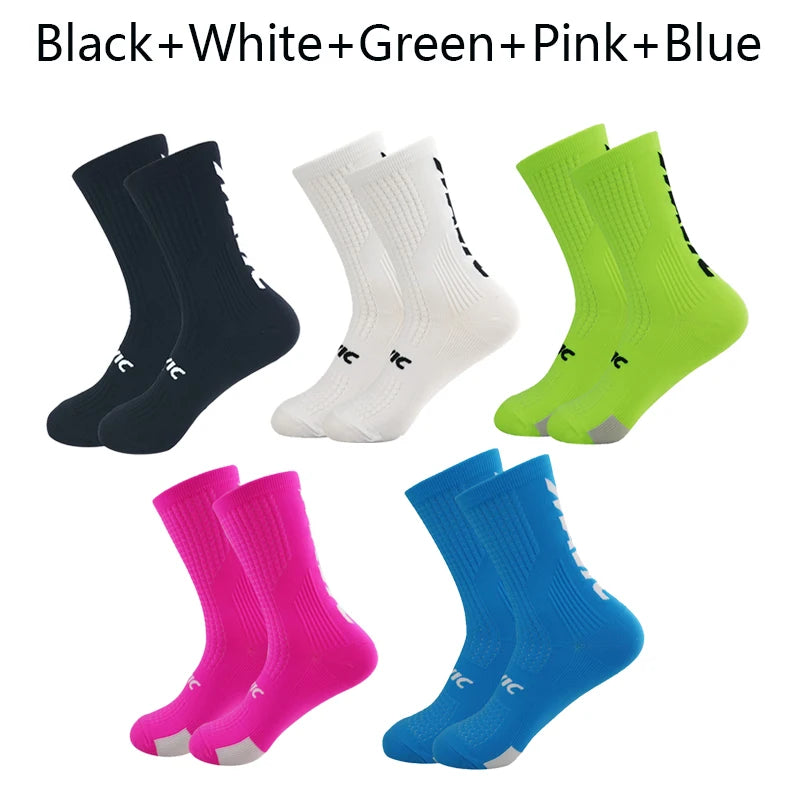Running Compression Gear: 5 PR Men's Mid Tube, Breathable, Running and Hiking Compression Socks / Rungear