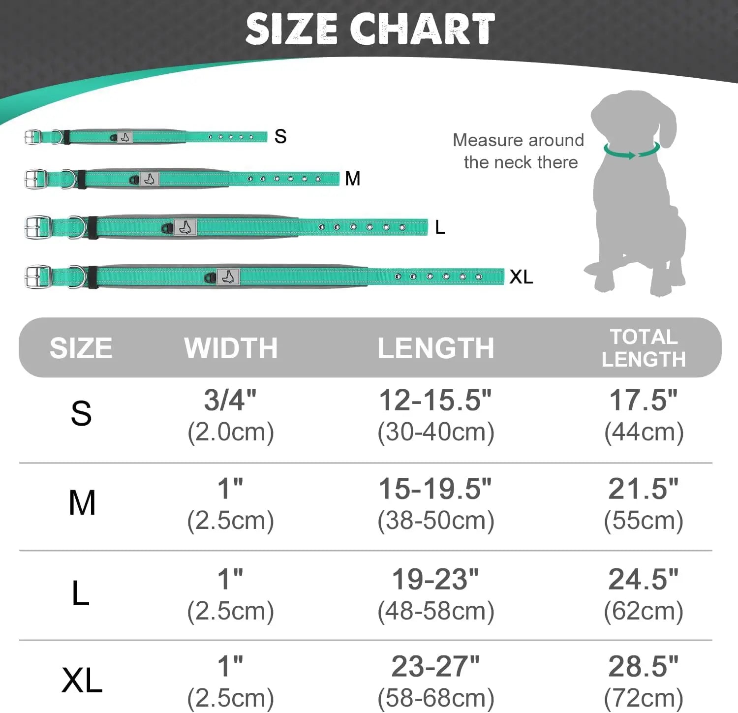 Reflective Dog Collars: Reflective, Adjustable, Heavy Duty Nylon Neoprene, Wide Padded Dog Collars for Small, Medium, Large Dogs / Rungear