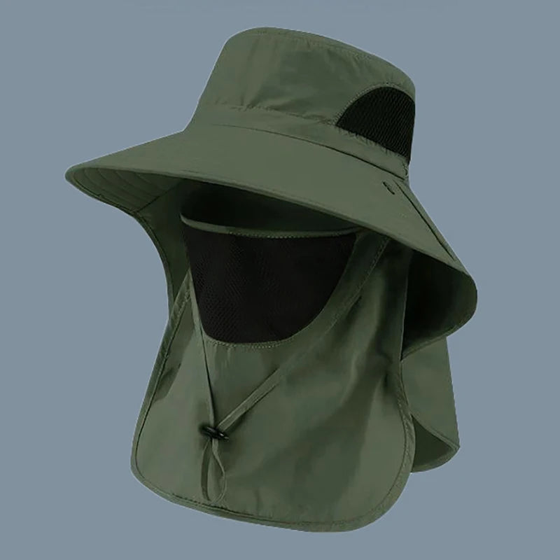 Summer Hat Gear: UV Protection, Outdoor Bucket Hat with Neck Flap Cap For Hiking, Outdoors / Rungear