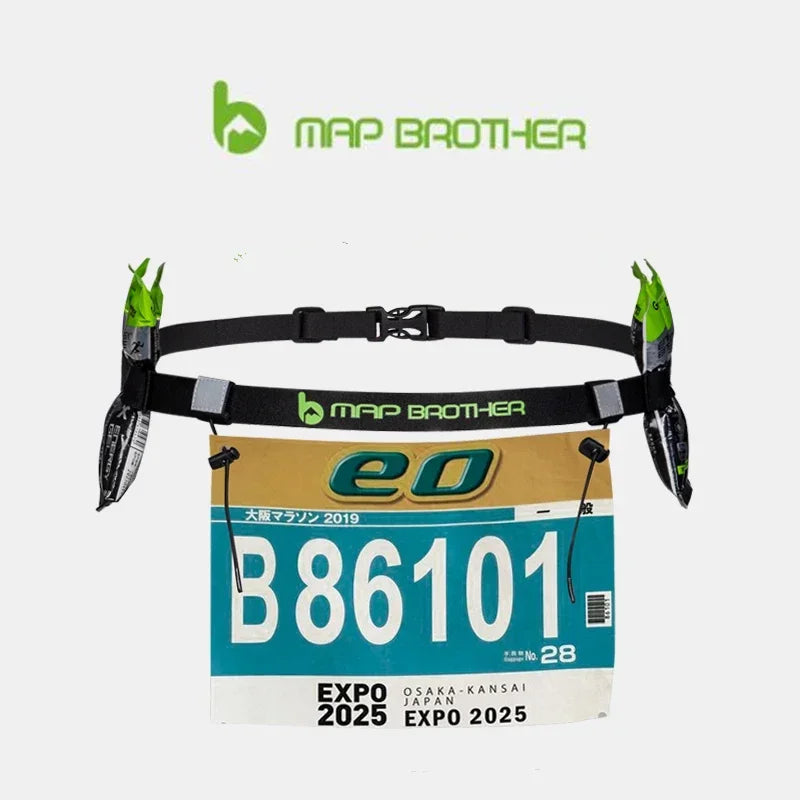 Unisex Running Race Number Belt Waist Pack Bib Holder Triathlon Marathon Cycling Motor Reflective Belt with 6 Loops