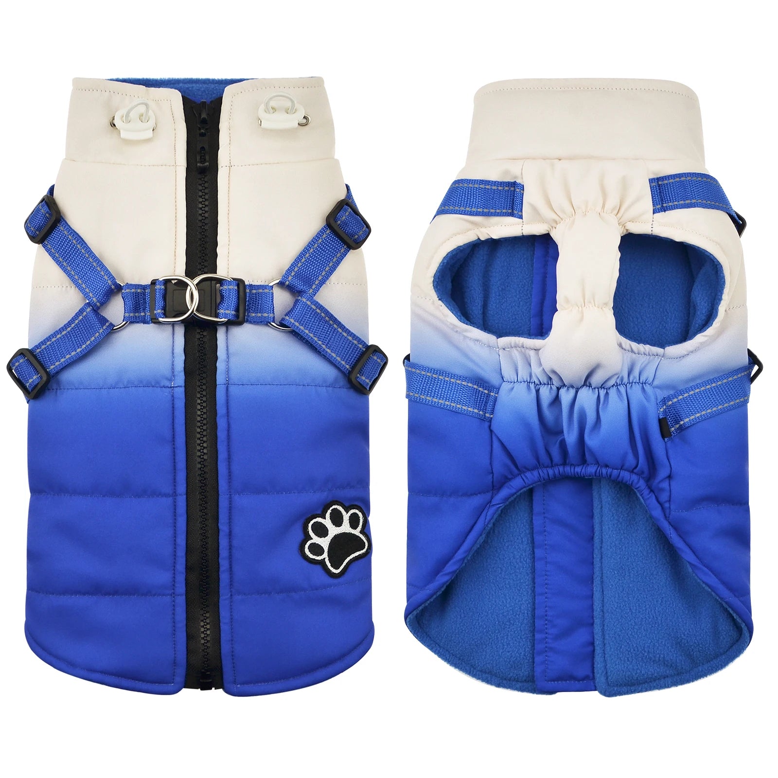 Dog Jacket Accessories: Winter Warm, Reflective, Windproof Harness With Back Zipper / Rungear