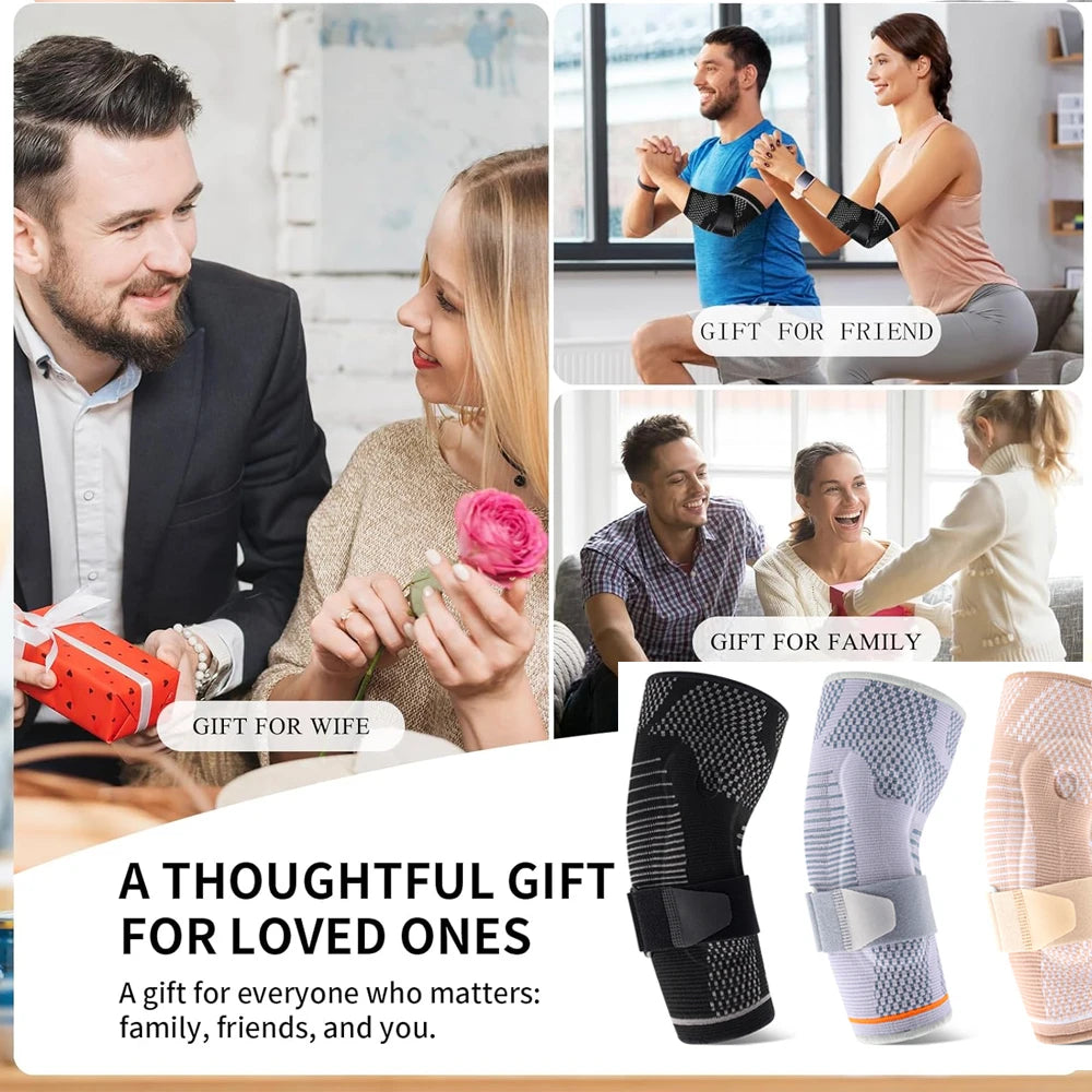 Running Compression Gear: Adjustable Arm Support with Gel Pad, Compression Sleeve with Strap / Rungear
