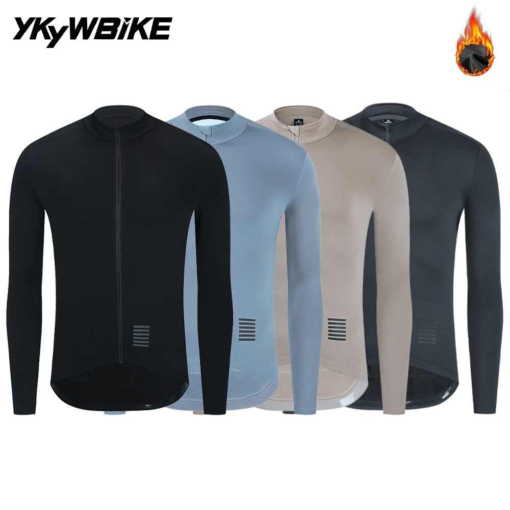 Winter Men's Apparel: YKYWBIKE Warm Long Sleeved, Thermal Fleece Lined Jacket For Winter And Autumn / Rungear
