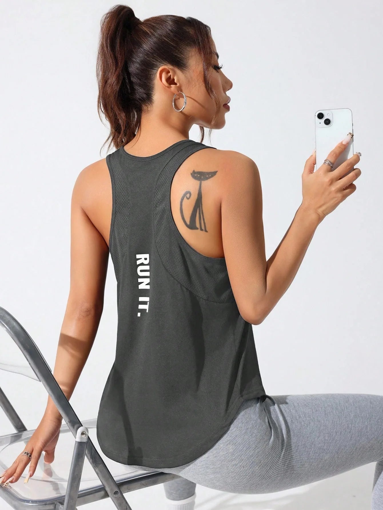 Women's Sleeveless Loose Long Fitness Running Hiking Activewear Top