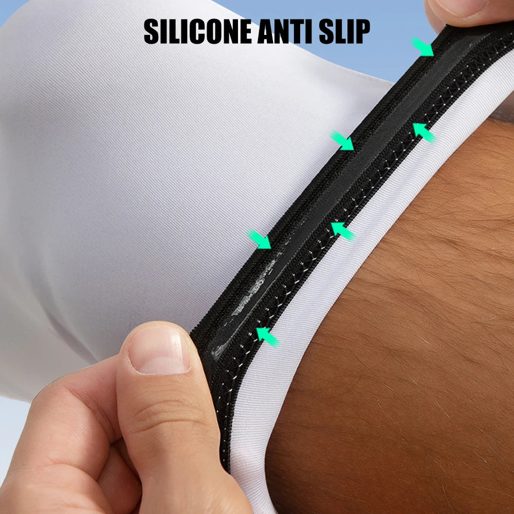 1 Pair Sports Full Leg Compression Sleeve for Men and Women, with Anti-slip Silicone Strips