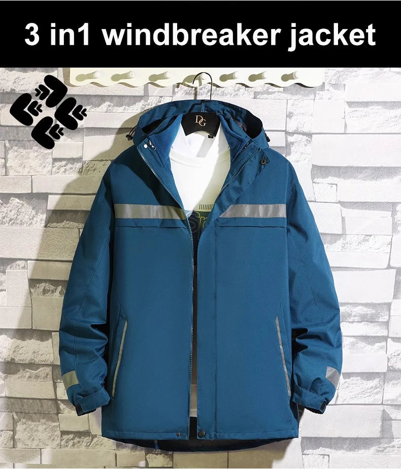 Plus Size High Visibility Waterproof Windproof Safety Jacket Reflective with Detachable Liner