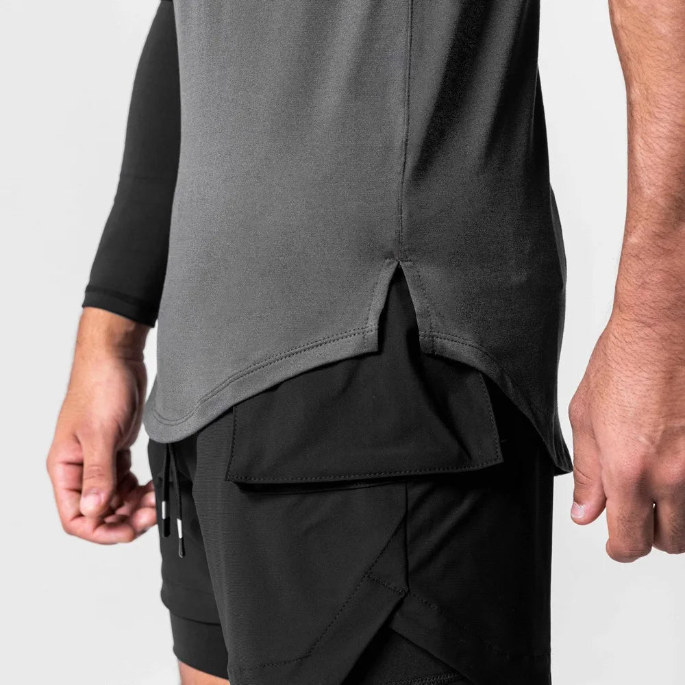 Men's Quick-Dry Apparel: Sleeveless, Breathable Mesh, Quick-Dry Workout Fitness Tank Top Singlet / Rungear