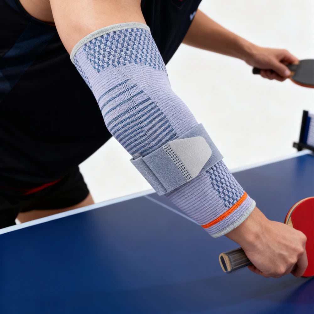 Running Compression Gear: Adjustable Arm Support with Gel Pad, Compression Sleeve with Strap / Rungear