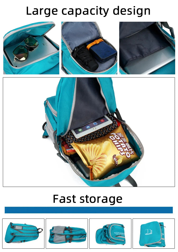 Trail Gear Accessories: 28L Packable, Foldable, Ultra Light, Outdoor Hiking Backpack / Rungear