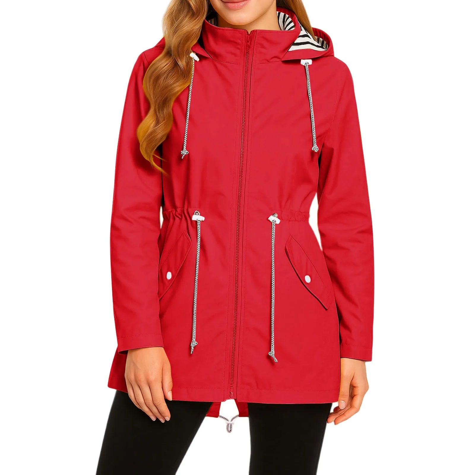Women's Lightweight Jackets: Long, Waterproof, Outdoor Rain Coat Jacket / Rungear