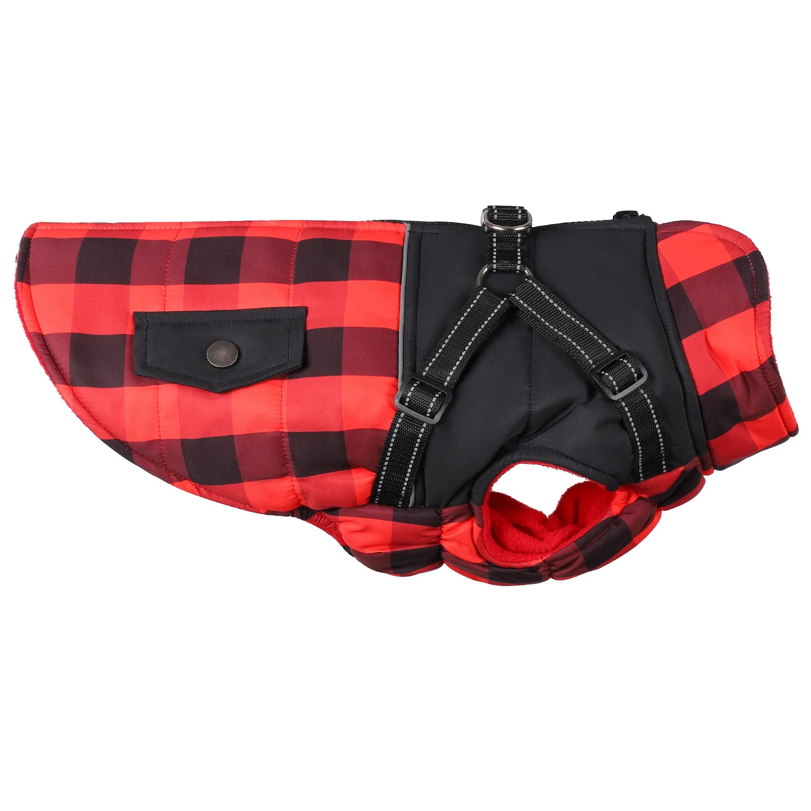 Dog Jacket Accessories: Winter Warm, Reflective, Windproof Harness With Back Zipper / Rungear