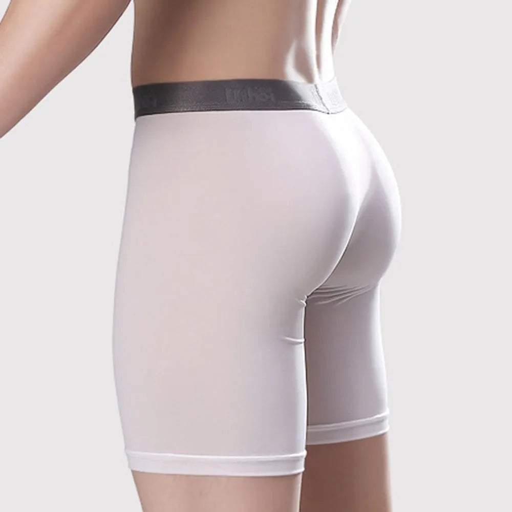 Men's Long Underwear U Convex Pouch Sports Boxers For Men - Athletic Quick Dry Compression Shorts