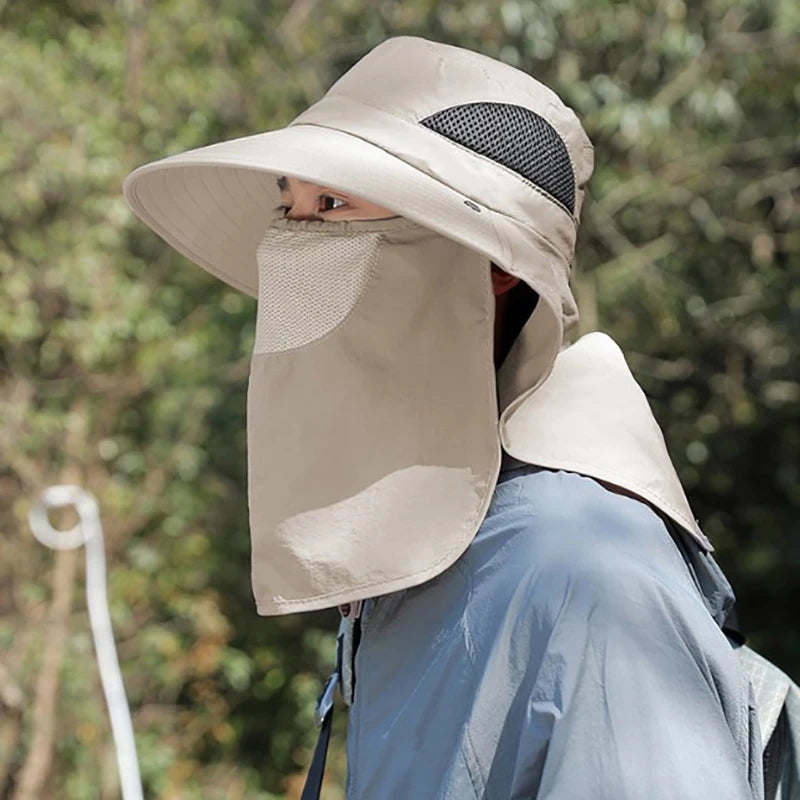 Summer Hat Gear: UV Protection, Outdoor Bucket Hat with Neck Flap Cap For Hiking, Outdoors / Rungear
