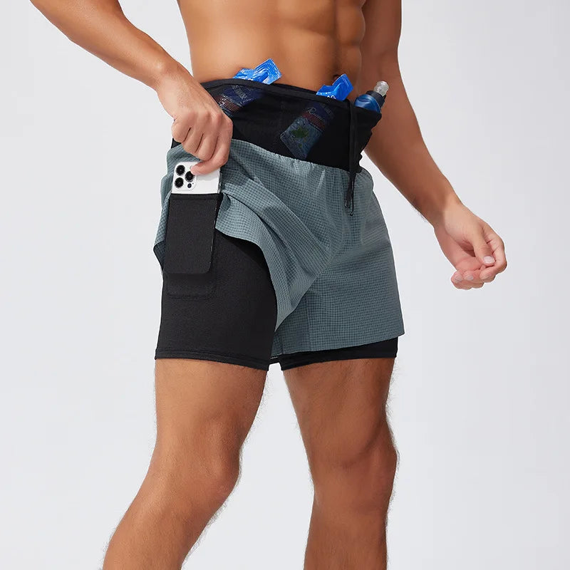 Men's Activewear Shorts: Summer Double Layer, Quick Dry, Breathable Running Sports Shorts / Rungear