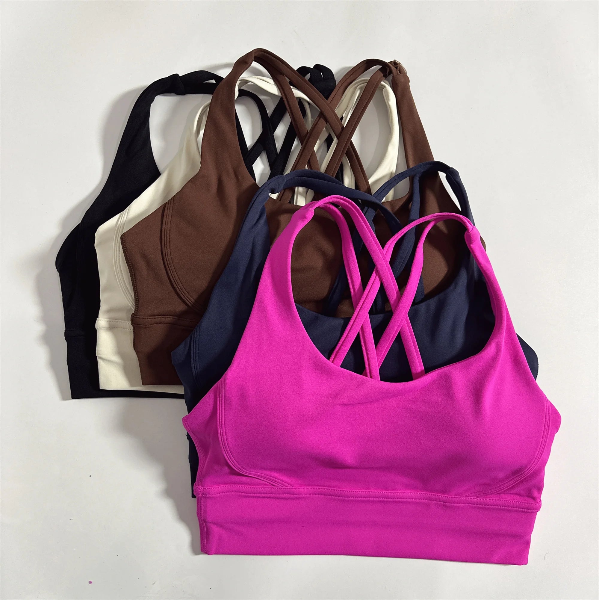 Women's Bra Apparel: Solid Color, High Strength Shockproof, Soft Cross Back, High Strength Shockproof, Fitness Sports Bra / Rungear