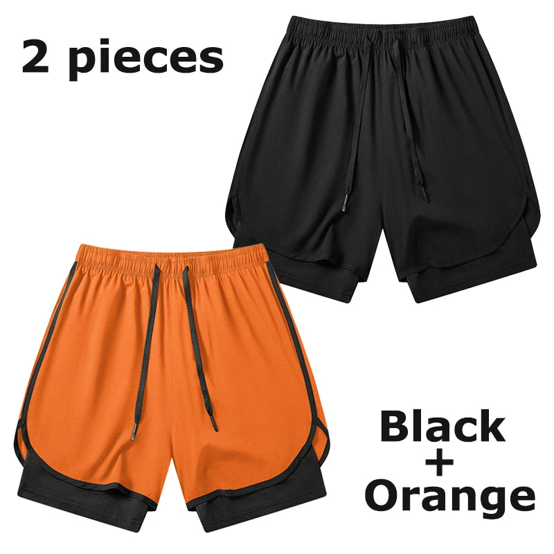 Men's Quick-Dry Apparel: Quick Dry, Stretchy 2 in 1 Running Workout Performance Activewear Shorts with Phone Pocket, Towel Loop / Rungear