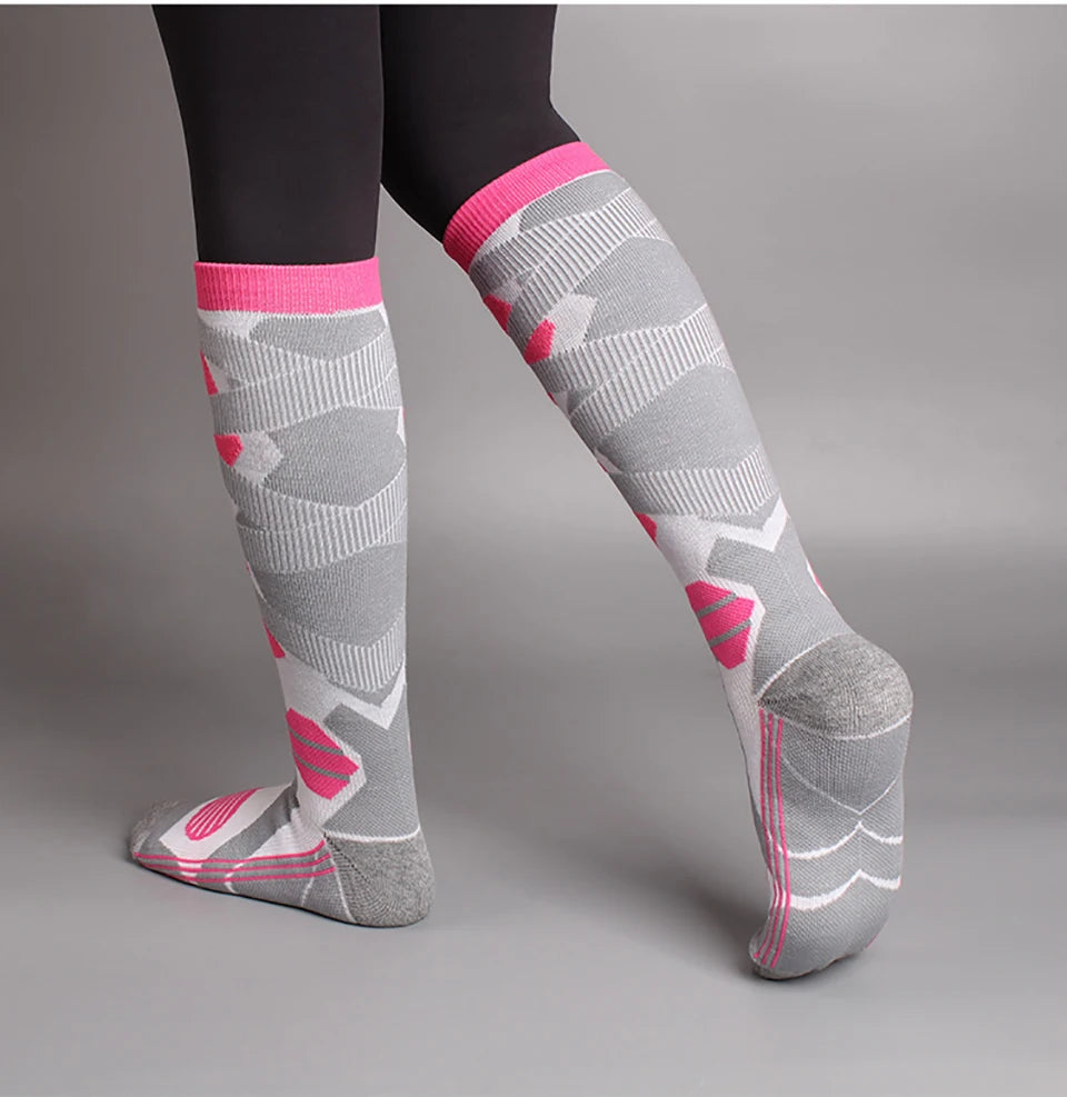 Sock Gear Accessories: GTUBIKE 1 PR Winter Warm, Anti-Slip, Moisture-Wicking, Thickened Compression Thermal Socks / Rungear