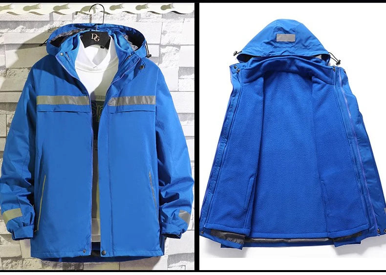 Plus Size High Visibility Waterproof Windproof Safety Jacket Reflective with Detachable Liner