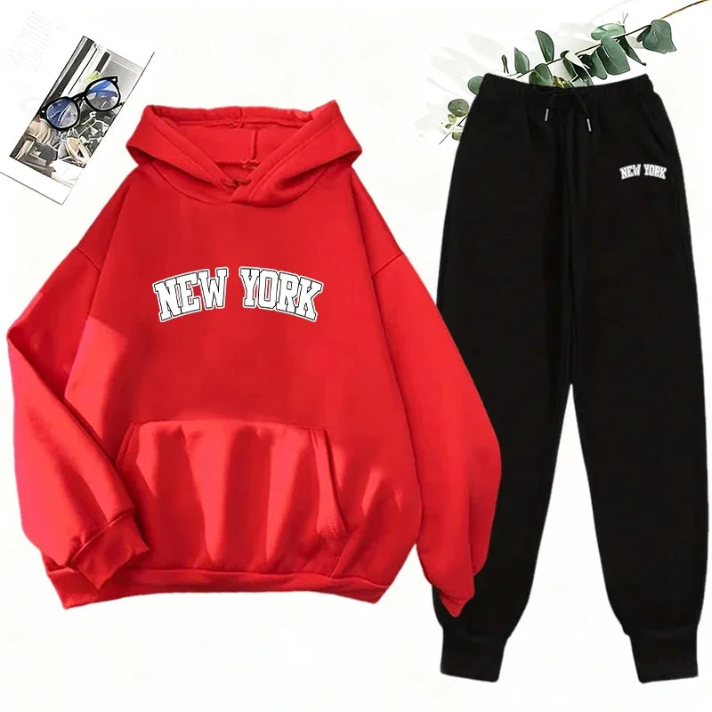 Women's Winter Apparel: Hooded Sweatshirt and Jogger Pants Casual Matching Set Outfit / Rungear