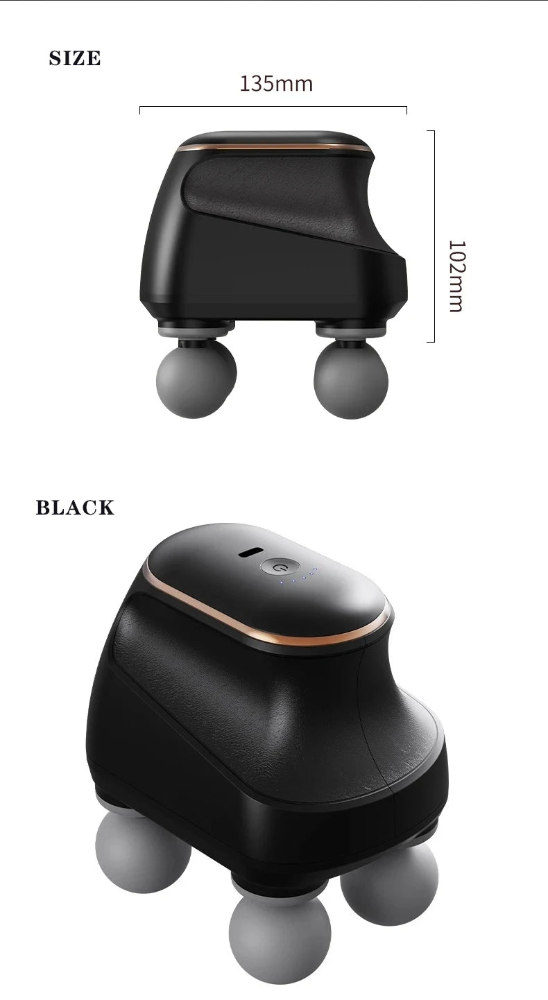 Recovery Massage Accessories: Portable, 4 Head, High Frequency, Fascia Gun Muscle Massager Machine / Rungear