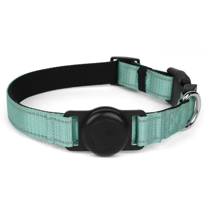 Reflective Adjustable AirTag Pet Collar with Buckle for Medium Dogs