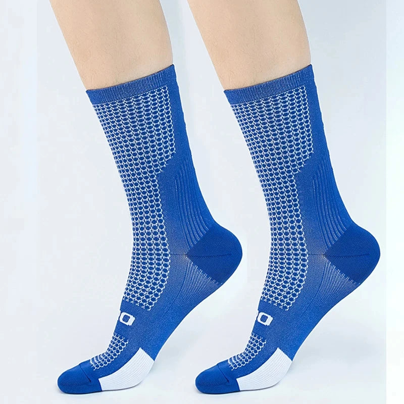 Compression Sock Apparel: 1 PR Men's Knee-High Sports Compression Socks Cycling, Hiking, Running, All Sports / Rungear