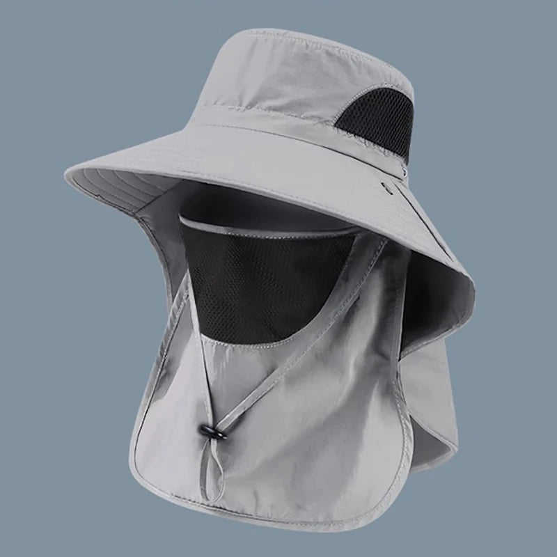 Summer Hat Gear: UV Protection, Outdoor Bucket Hat with Neck Flap Cap For Hiking, Outdoors / Rungear