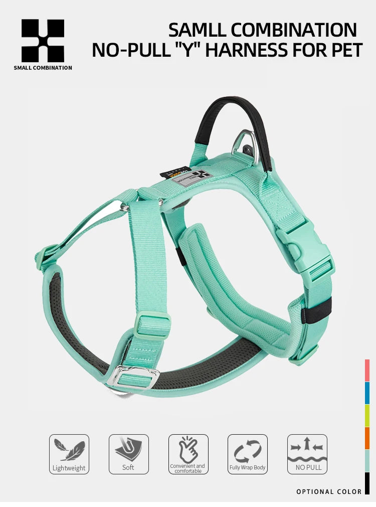 Dog Gear Accessories: SMALL COMBINATION No Pull, Nylon, Adjustable, Reflective, Comfortable, Dog Control Harness / Rungear