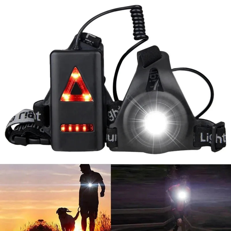 Safety Gear Accessories: Portable, Mini USB, Rechargeable Flashlight LED Chest Lamp for Running Night Safety / Rungear