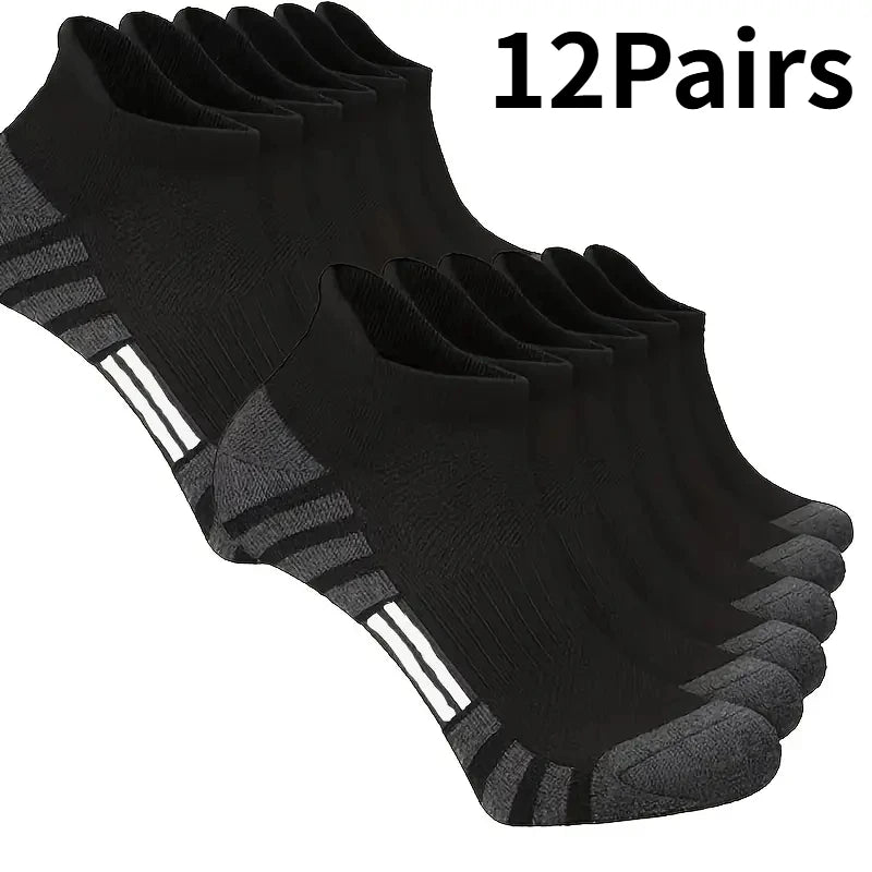 Moisture-Wicking Accessories: 6/12 PR Comfortable, Cushioned Running Socks - Lightweight, Moisture-Wicking, Breathable, Low Cut, Non-Slip Tab / Rungear