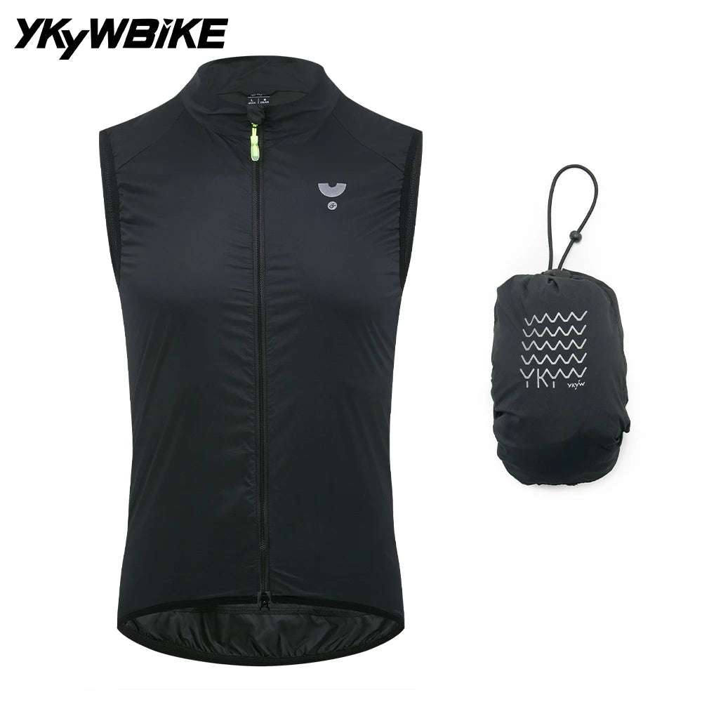 Men's Windproof Apparel: YKYWBIKE 2026 Portable, Windproof, Breathable YKK 2-Way Windbreaker Vest With Zipper / Rungear
