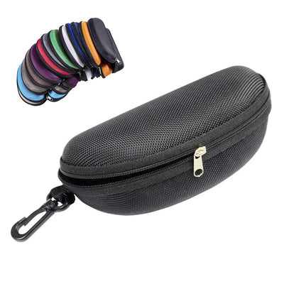 Large Hard Shell Zipper Sunglasses & Eyeglasses Case with Carabiner Clip – Waterproof Travel Protection