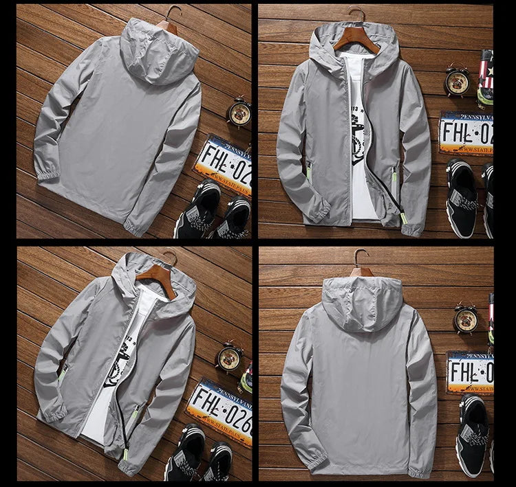 Men's Running Apparel: Long Sleeved ,Breathable, Quick-Drying Reflective Windbreaker / Rungear