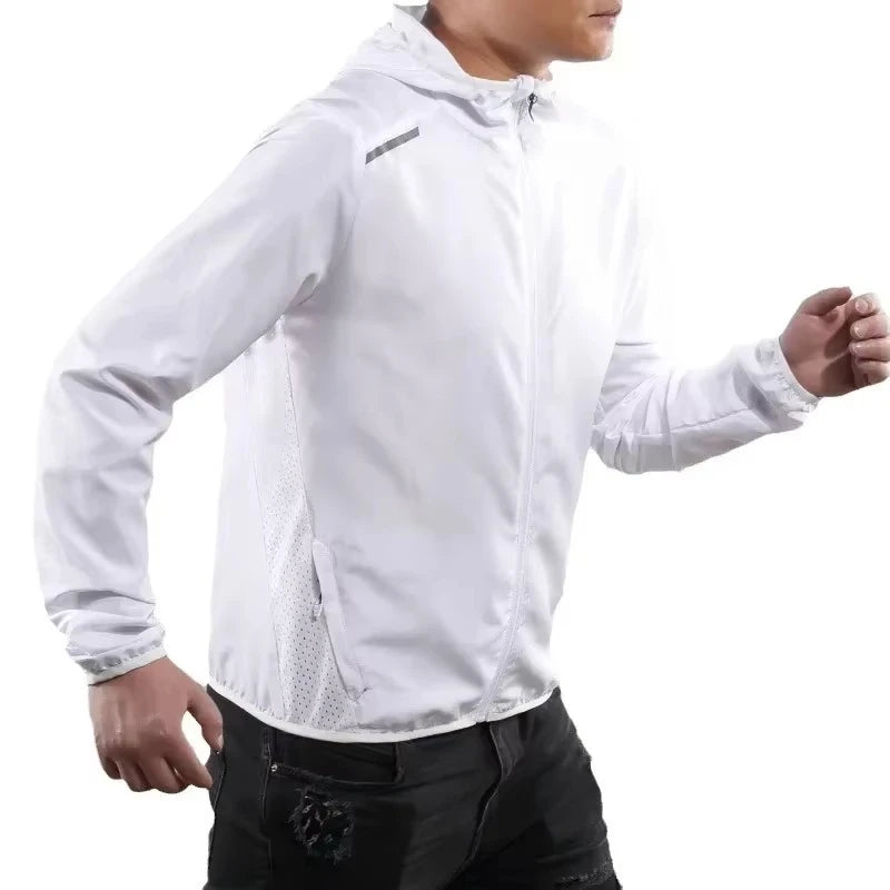 Running Reflective Apparel: 2025 Unisex, Hooded, Gradient Colour, Breathable Sports Jacket / Rungear