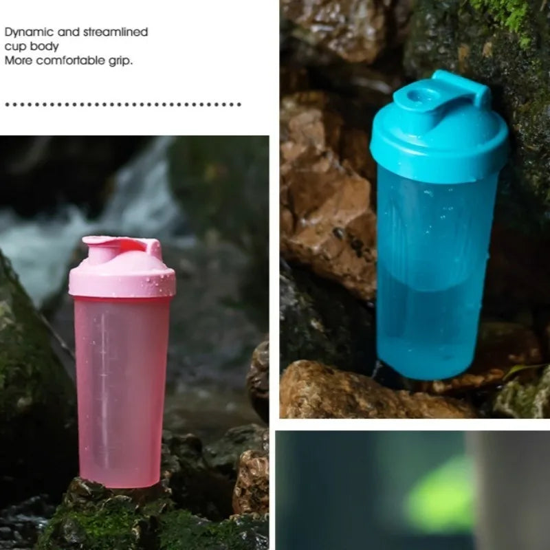 Hydration Gear Accessories: 600ml, 20oz Portable, Protein Shaker Plastic Bottle Fitness for Running, Hiking, All Sports / Rungear