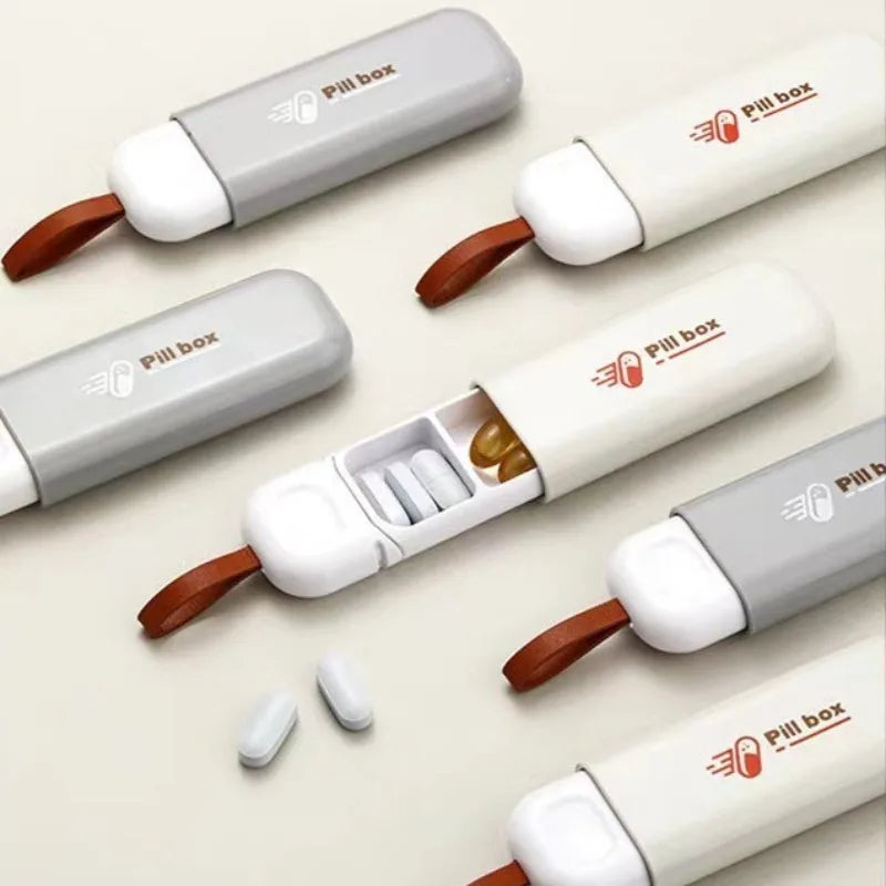 Portable Easy to Carry, Mini Travel Daylight-Proof Medicine Container Box with Three Compartments