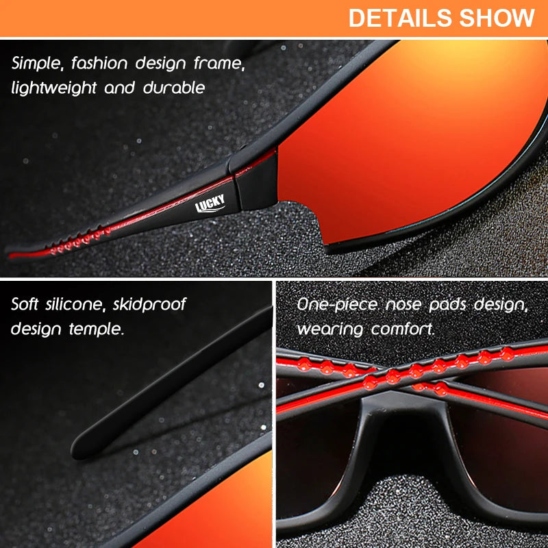 Sunglass Gear Accessories: Unisex Protective Adults UV400 Sports Sunglasses With Box / Rungear